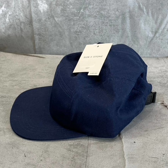 Sun+Stone Men's Navy Solid Panel Adjustable Baseball Cap SZ OS - Picture 3 of 8